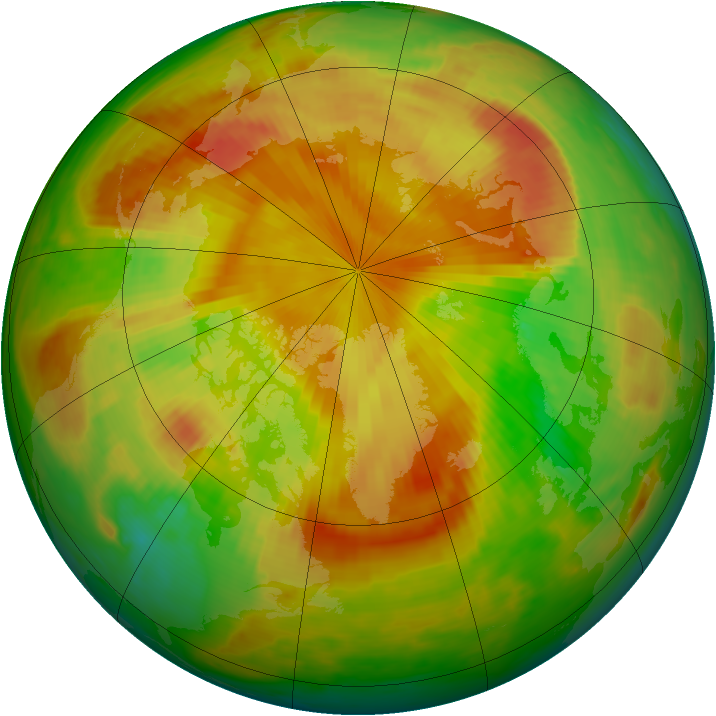 Arctic ozone map for 15 May 1998